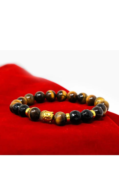 Tiger Eye & Lava Natural Beads Bracelet For Men