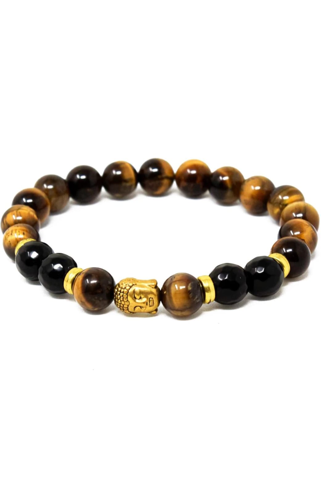 Tiger Eye & Lava Natural Beads Bracelet For Men