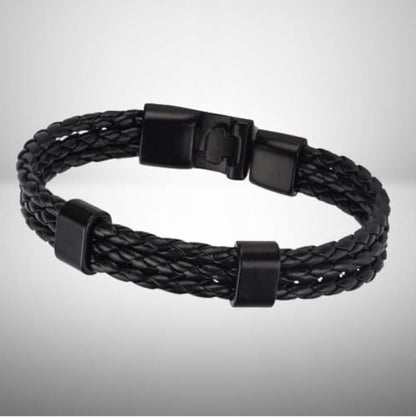 Black Wraparound Bracelet For Men