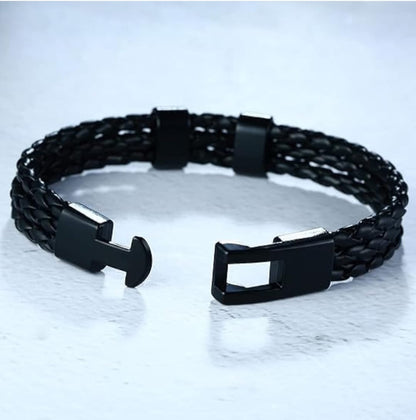 Black Wraparound Bracelet For Men