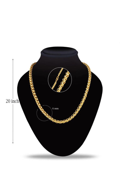 Bold Gold Polished Stylish Chain Necklace For Men and Women