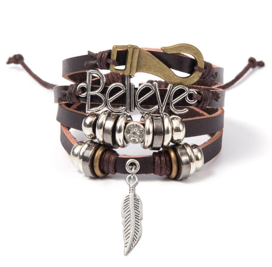 Multiple Layer Believe Bracelet For Men