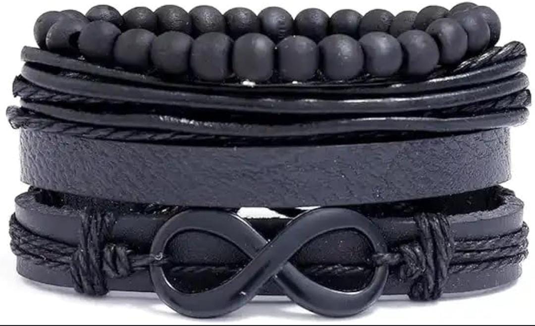 Infinity Charm Multi-Layer Bracelet for Men