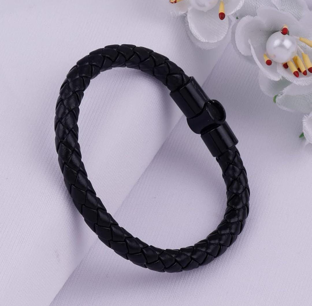 Bold Black Hook Bracelet for Men