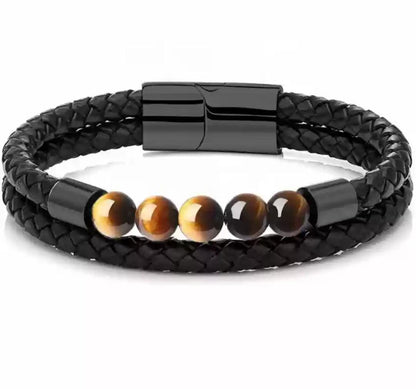 Five Lava Stone Black Bracelet for Men