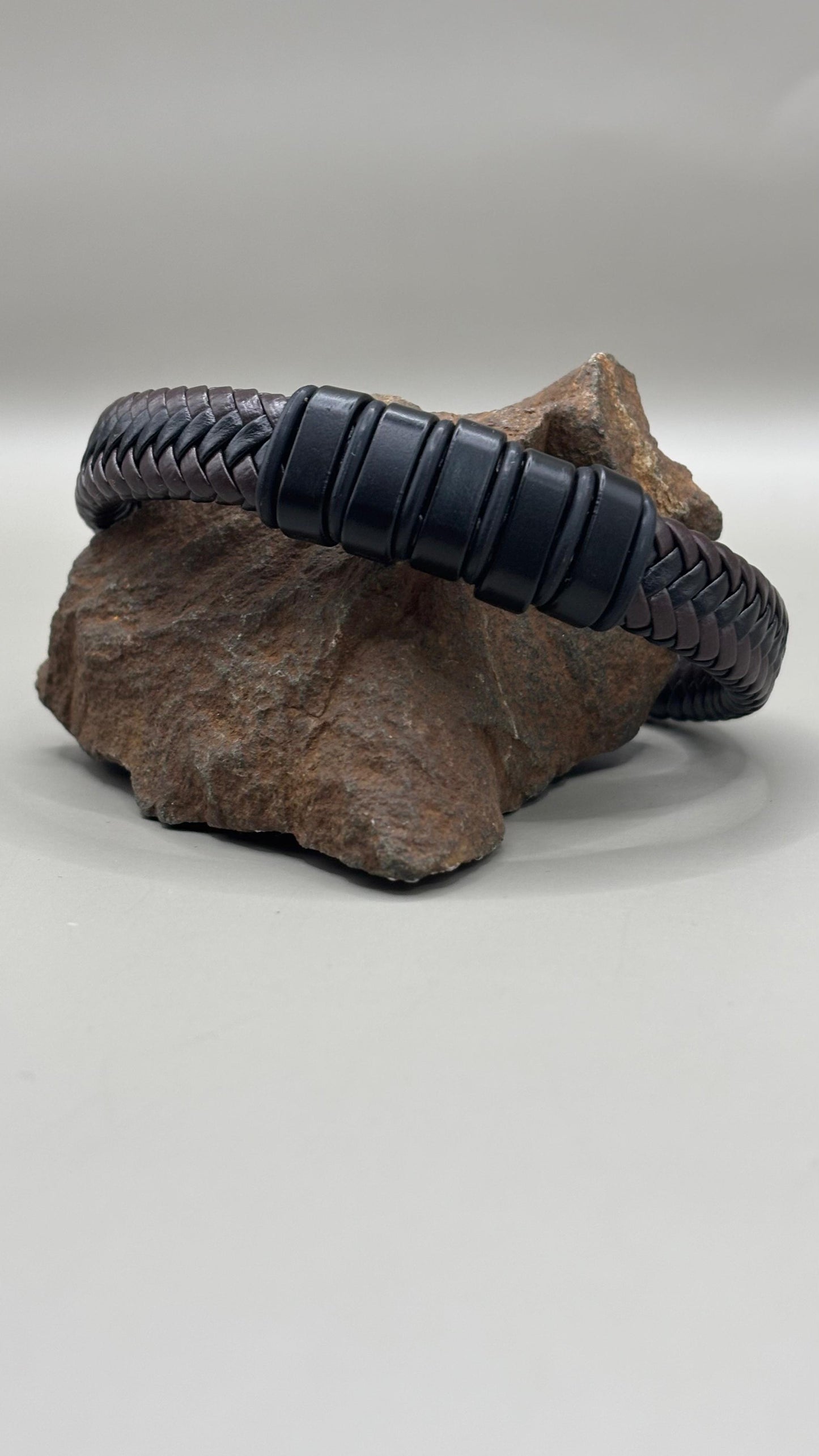 Brown Matrix Cuff Bracelet For Men