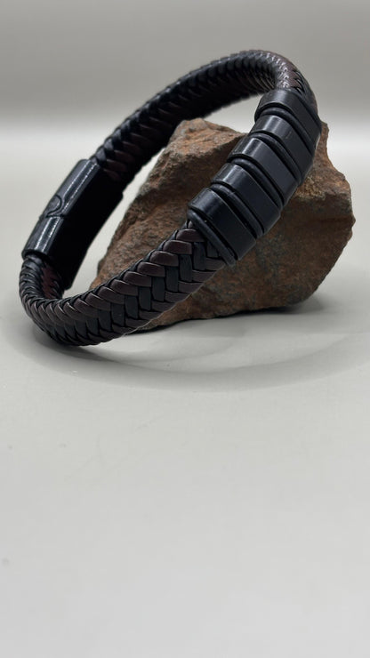 Brown Matrix Cuff Bracelet For Men