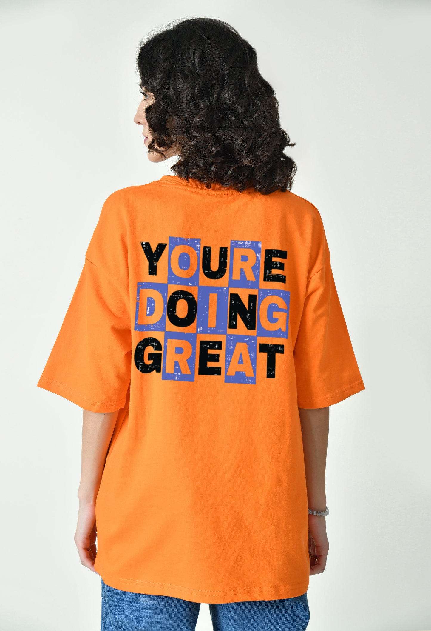 You're Doing Great Orange Women Oversized T-Shirt