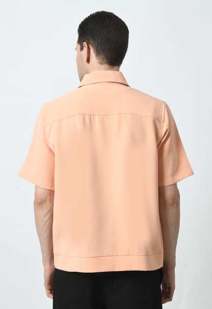 Peach Fuzz Men's Oversized Half Sleeve Jacket