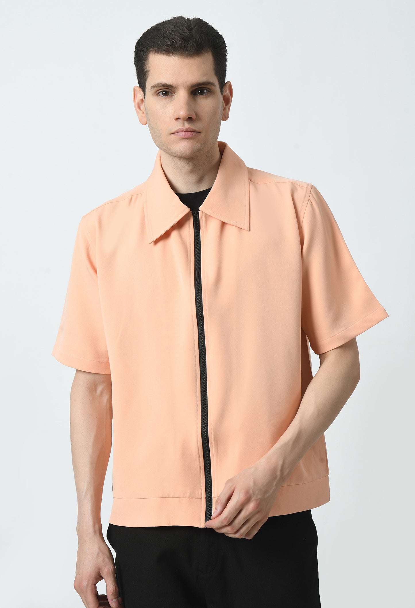 Peach Fuzz Men's Oversized Half Sleeve Jacket