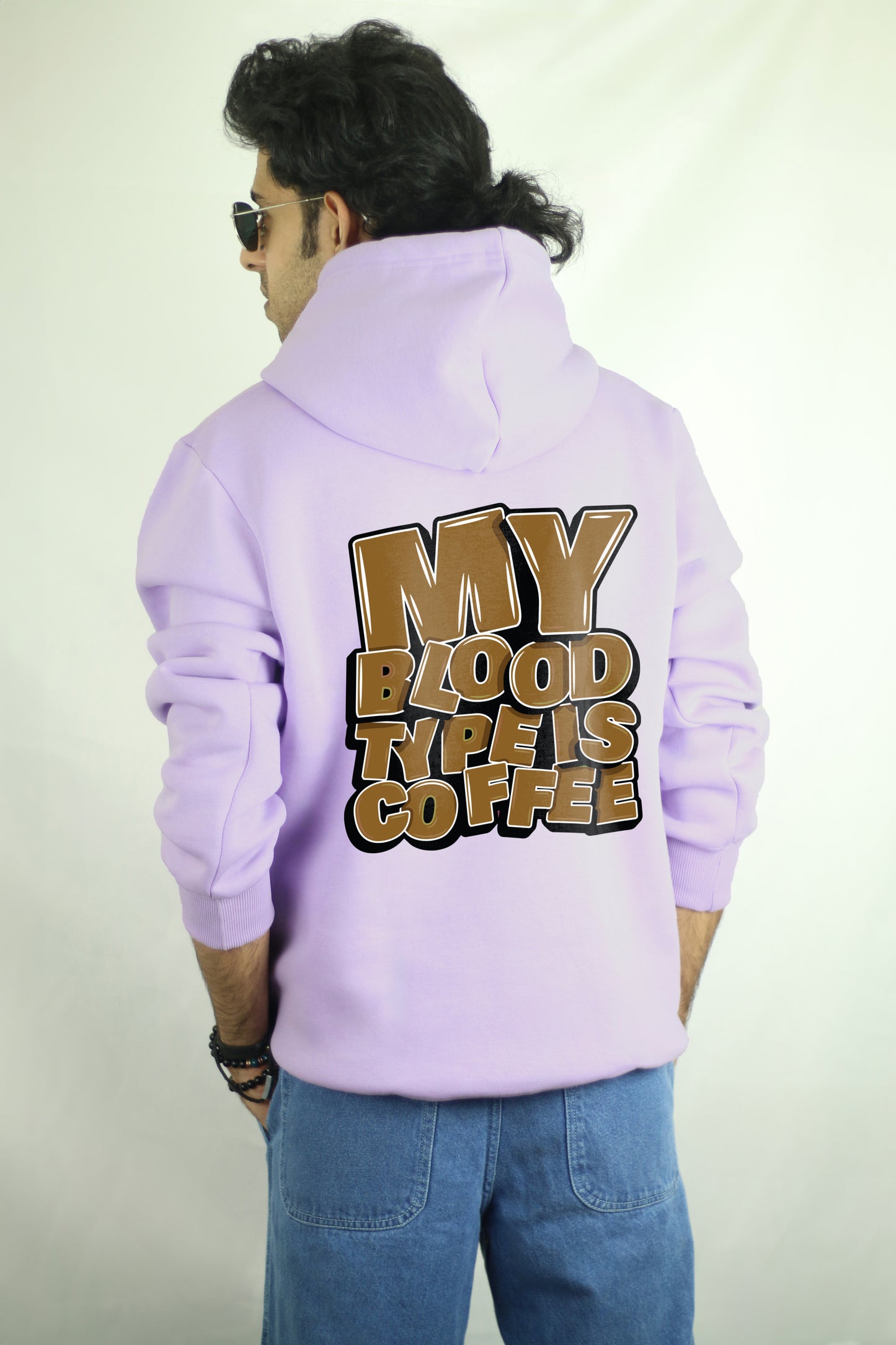 My Blood Type Is Coffee Lavender Men's Hoodie By Eksdee