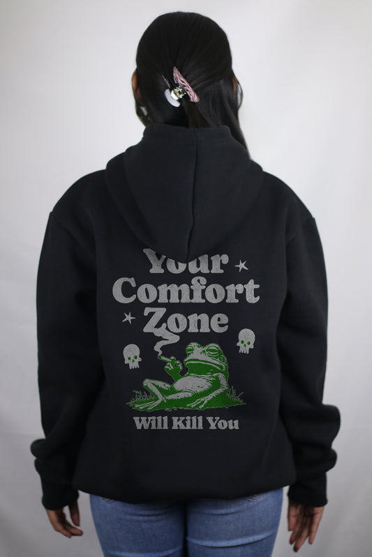 Comfort Zone Black Women's Hoodie By Eksdee