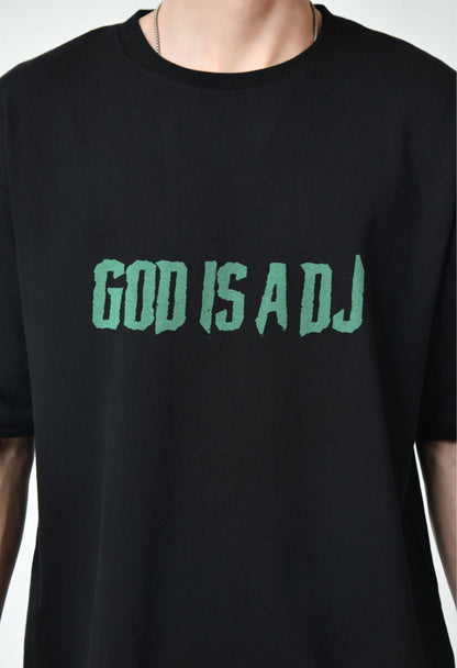 God Is A DJ Black Men's Oversized T-Shirt