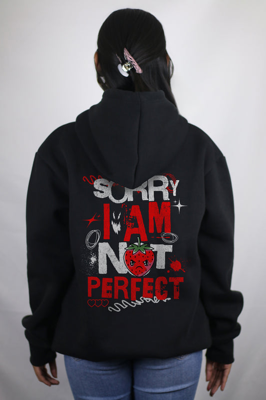 I'm Not Perfect Black Women's Hoodie By Eksdee