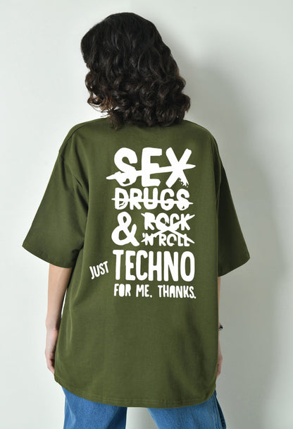 I Need Techno Olive Women's Oversized T-Shirt