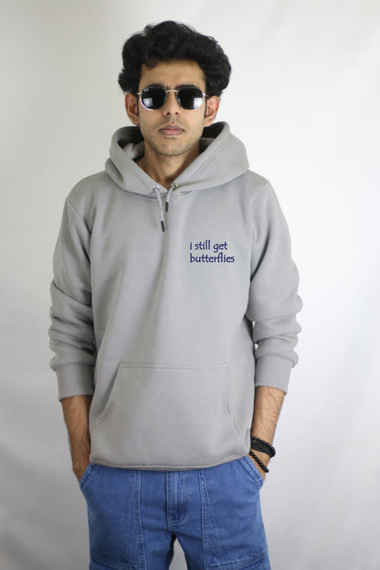 I Still Get Butterflies Grey Men's Hoodie By Eksdee