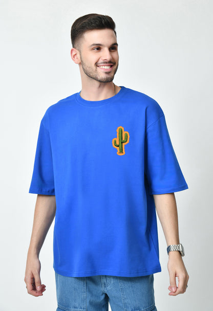 Keep Going Keep Growing Royal Blue Men's Oversized T-Shirt