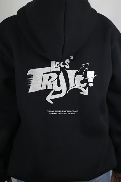 Let's Try It Black Women's Hoodie By Eksdee