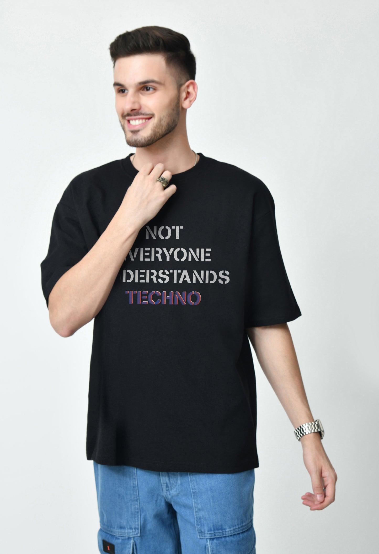 Not Everyone Understands Techno Black Men's Oversized T-Shirt