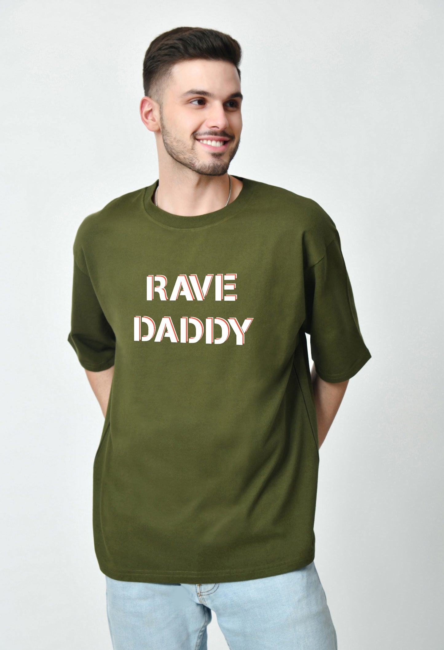 Rave Daddy Olive Men's Oversized T-Shirt