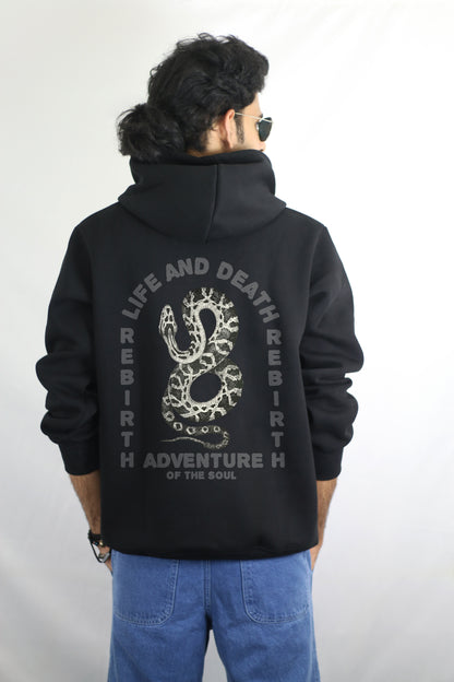 Rebirth Life And Death Black Men's Hoodie By Eksdee