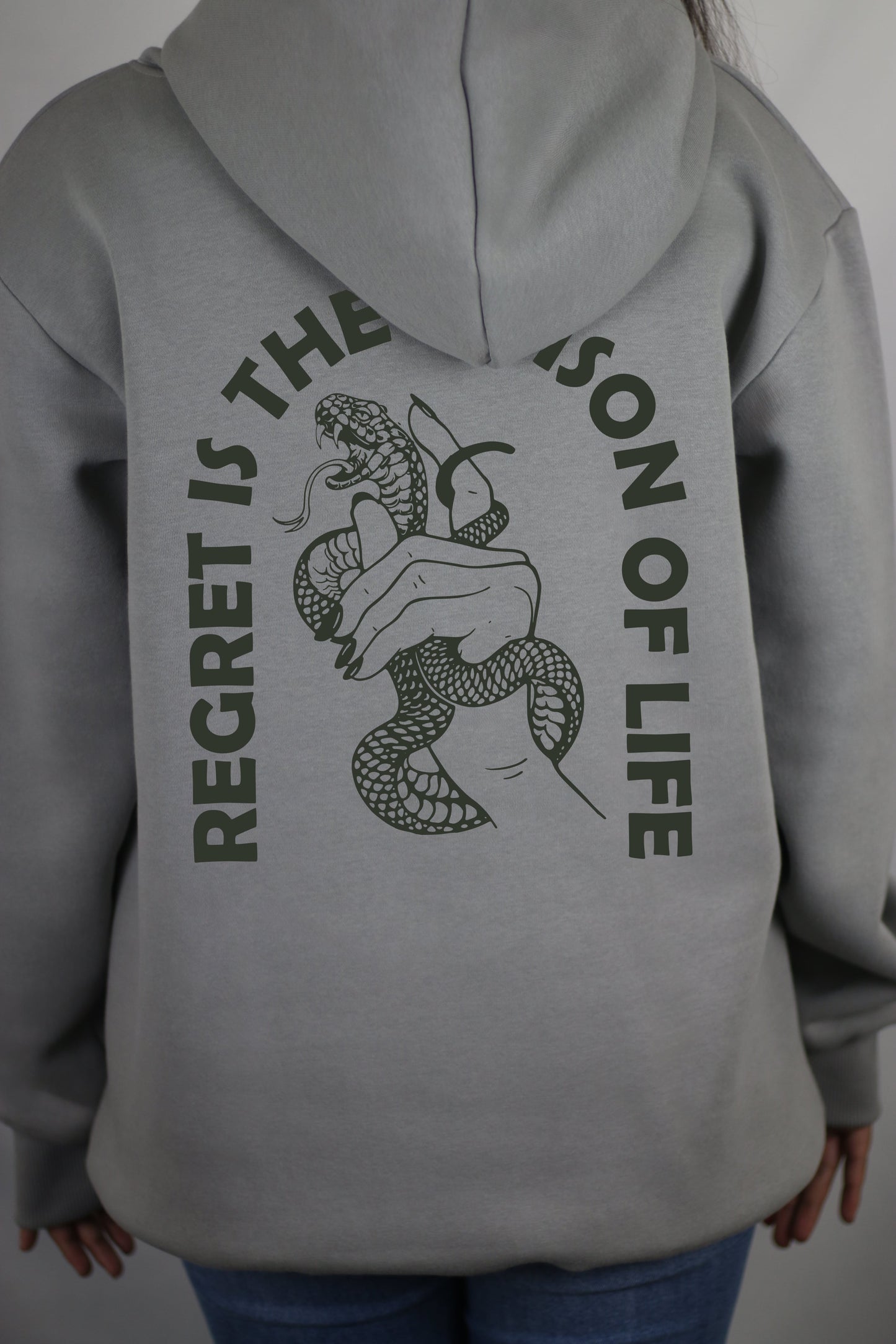 Regret Is The Poison of Life Grey Women's Hoodie By Eksdee