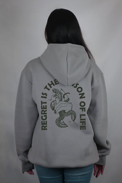 Regret Is The Poison of Life Grey Women's Hoodie By Eksdee