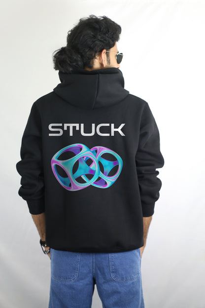 Stuck Black Men's Hoodie By Eksdee