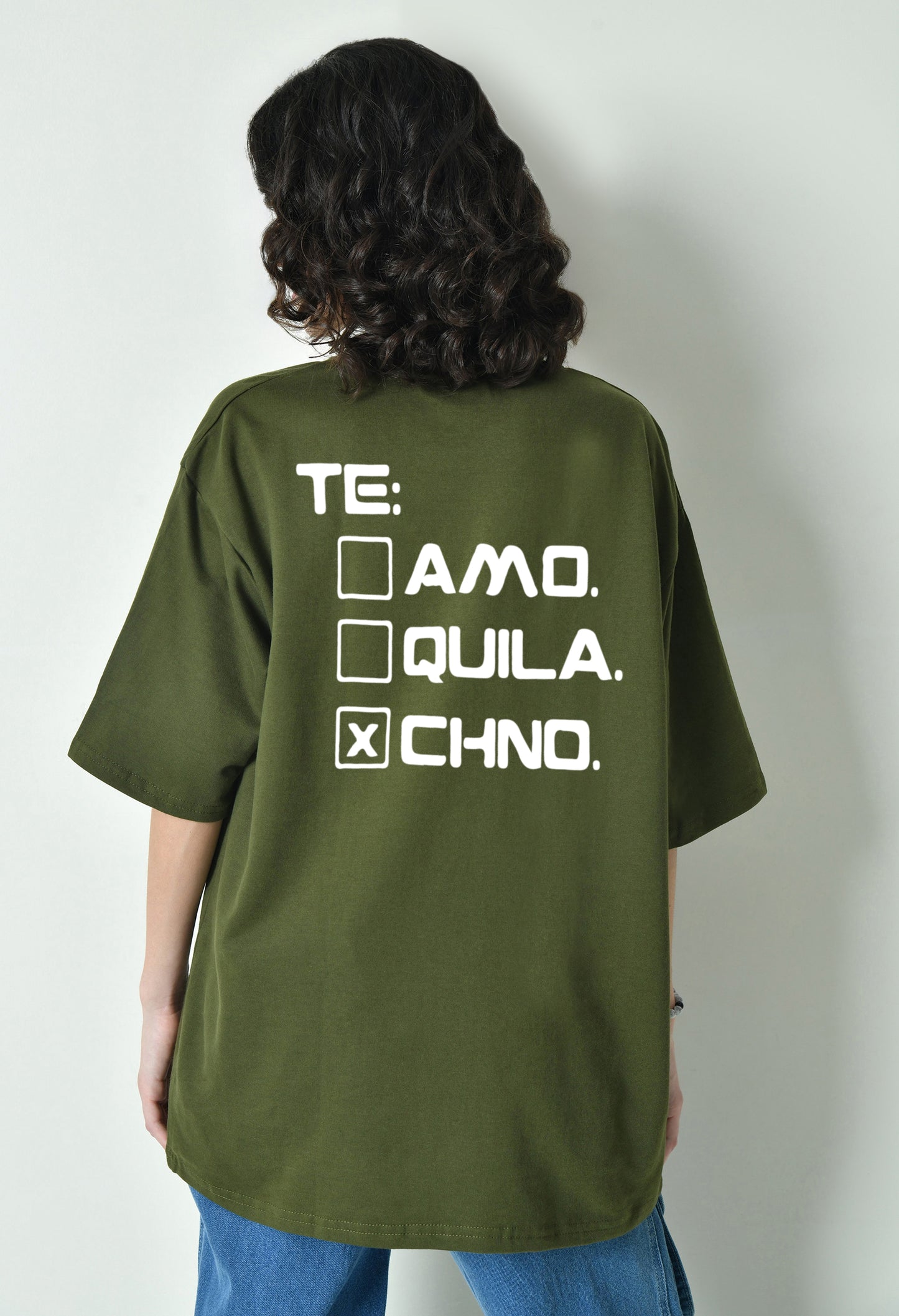 Techno Forever Olive Women's Oversized T-Shirt