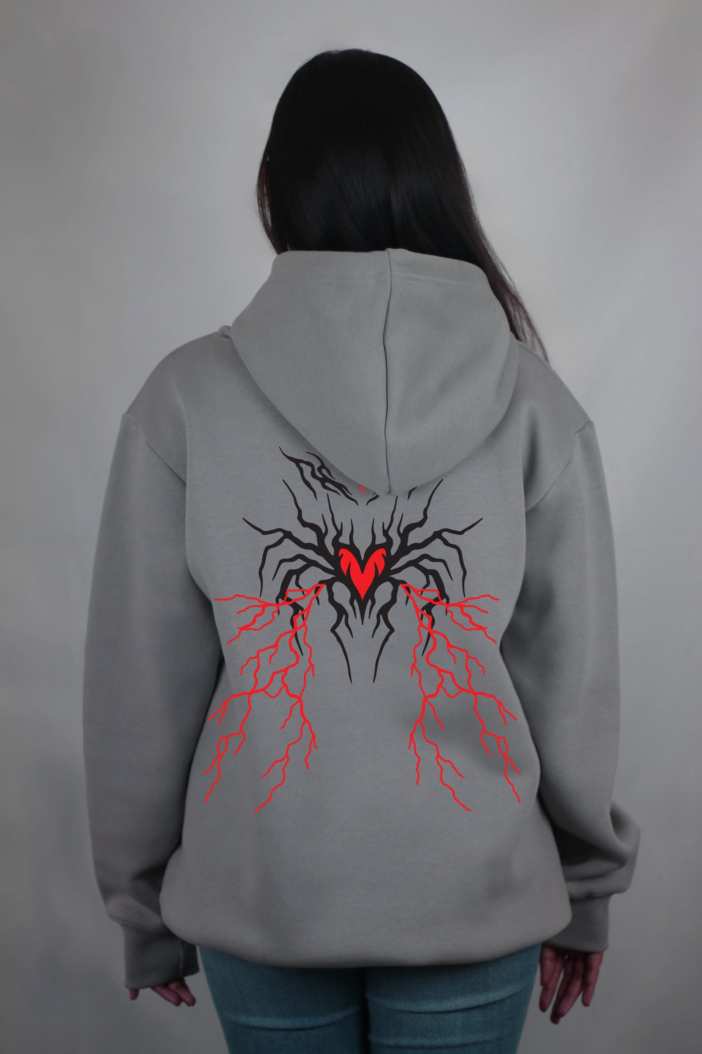 Thunder Heart Grey Women's Hoodie By Eksdee