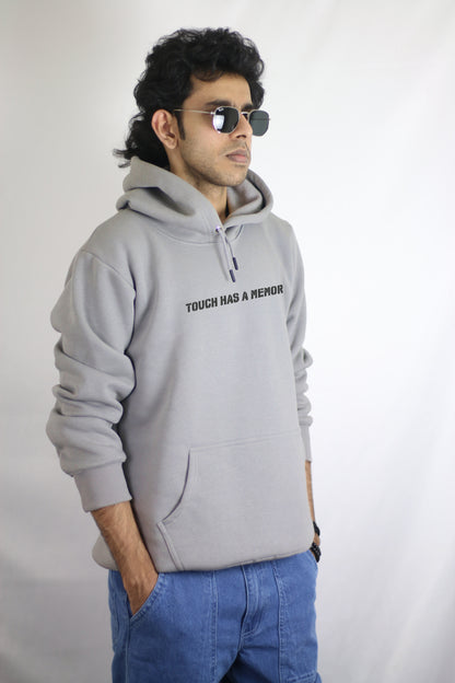 Touch Has A Memory Grey Men's Hoodie By Eksdee