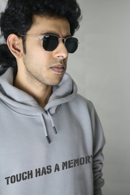 Touch Has A Memory Grey Men's Hoodie By Eksdee