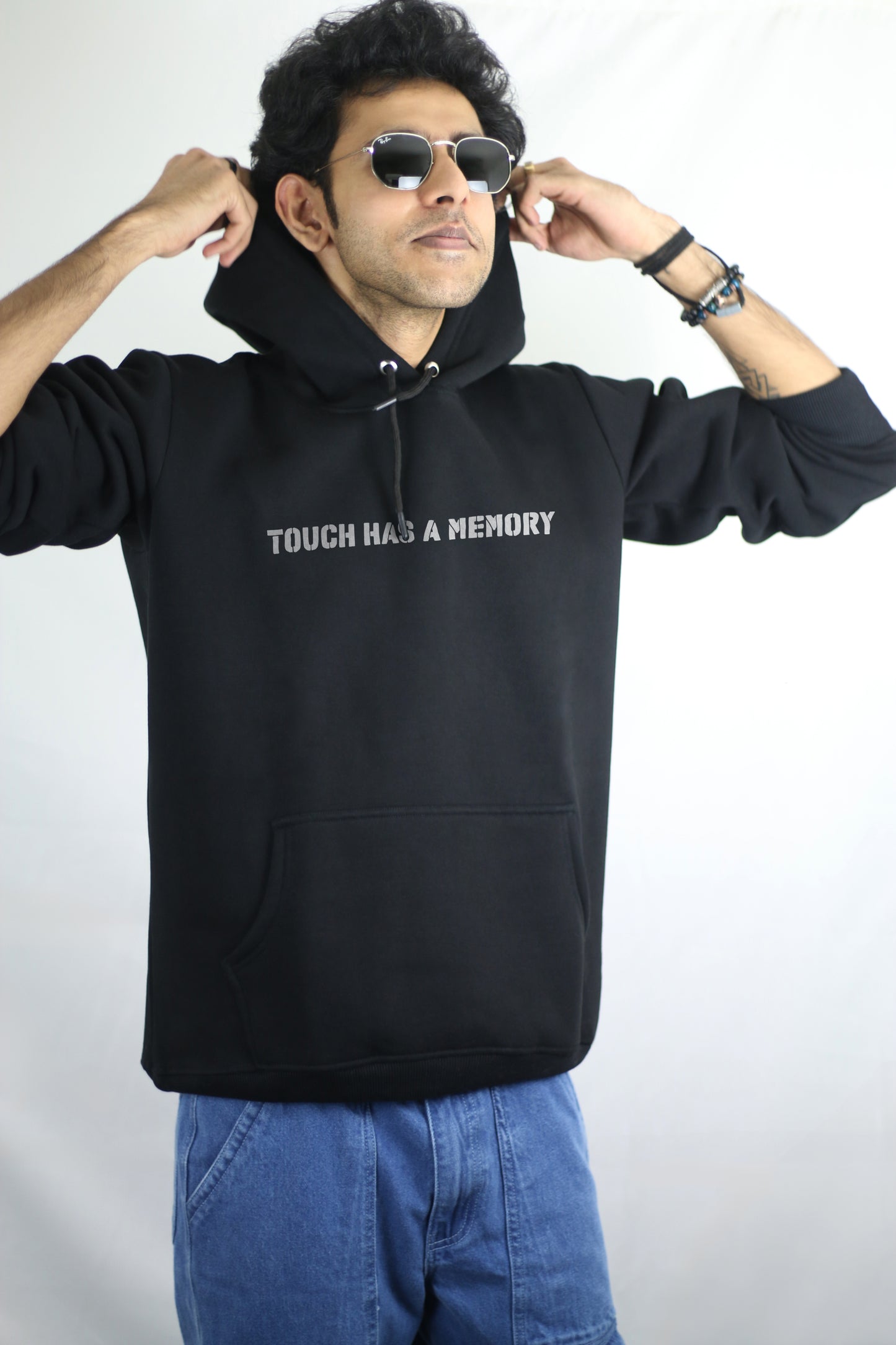 Touch Has A Memory Black Men's Hoodie By Eksdee