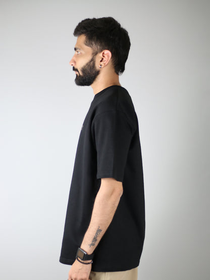 Touch Has A Memory Puff Printed Black Unisex Oversized T-Shirt