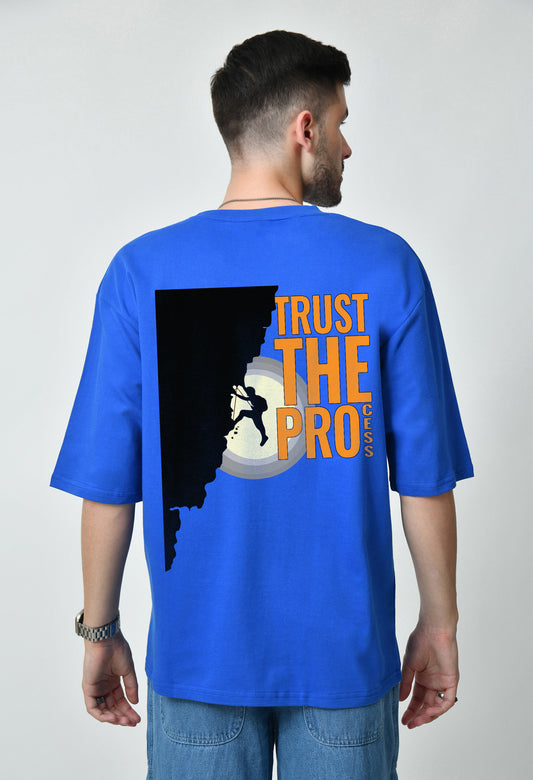 Trust The Process Royal Blue Men's Oversized T-Shirt