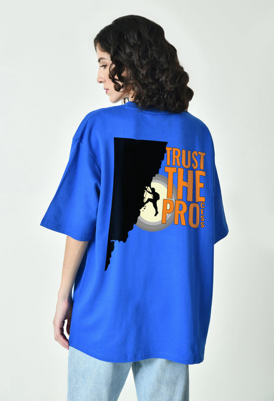 Trust The Process Royal Blue Women Oversized T-Shirt