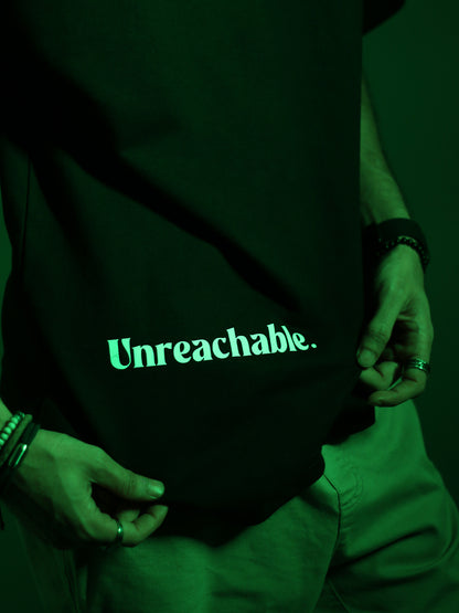 Unreachable Glow In Dark Blue Unisex Oversized T-Shirt
