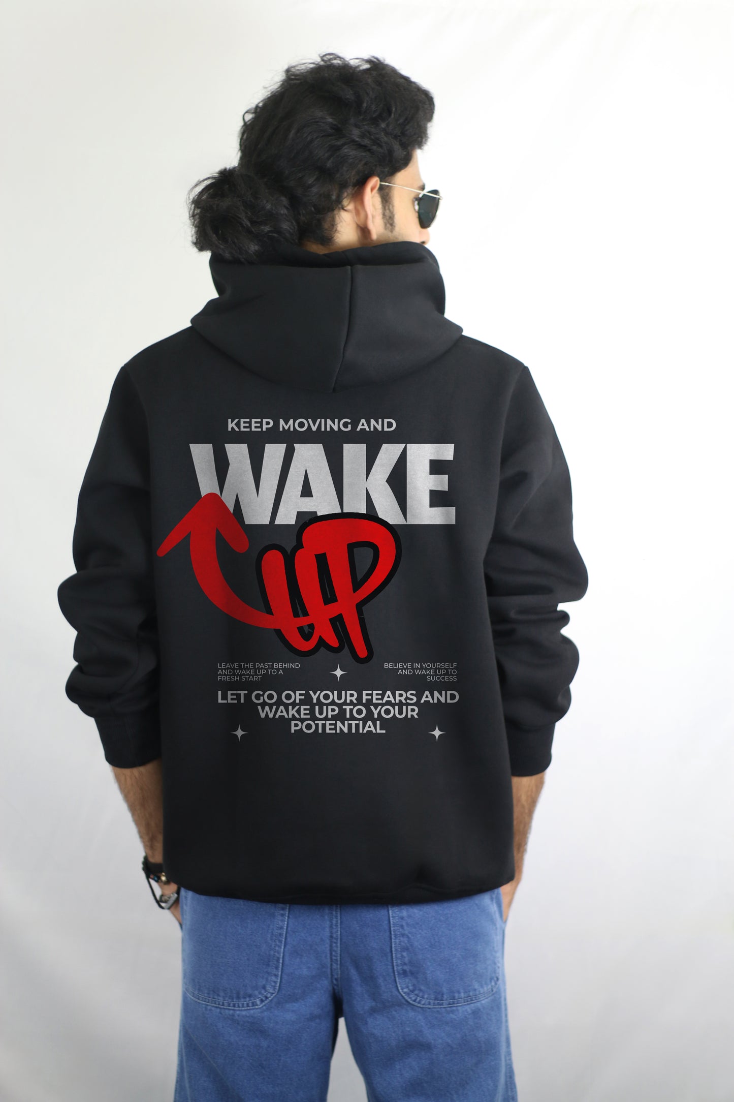 Wake Up Black Men's Hoodie By Eksdee